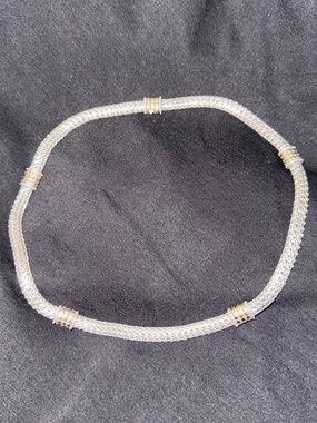 John Hardy 18” 5 station dot necklace, sterling silver and 18k gold